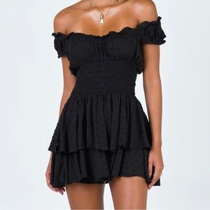 princess polly love galore black romper, worn, good condition, no flaws
